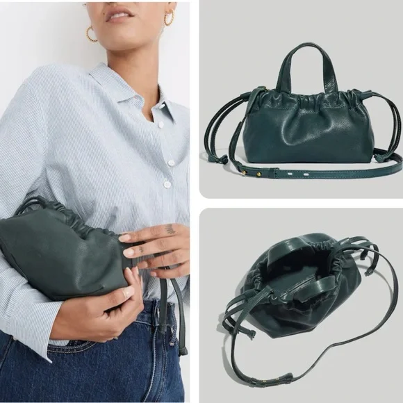 Madewell The Piazza Mini Crossbody Bag In Dark Palm